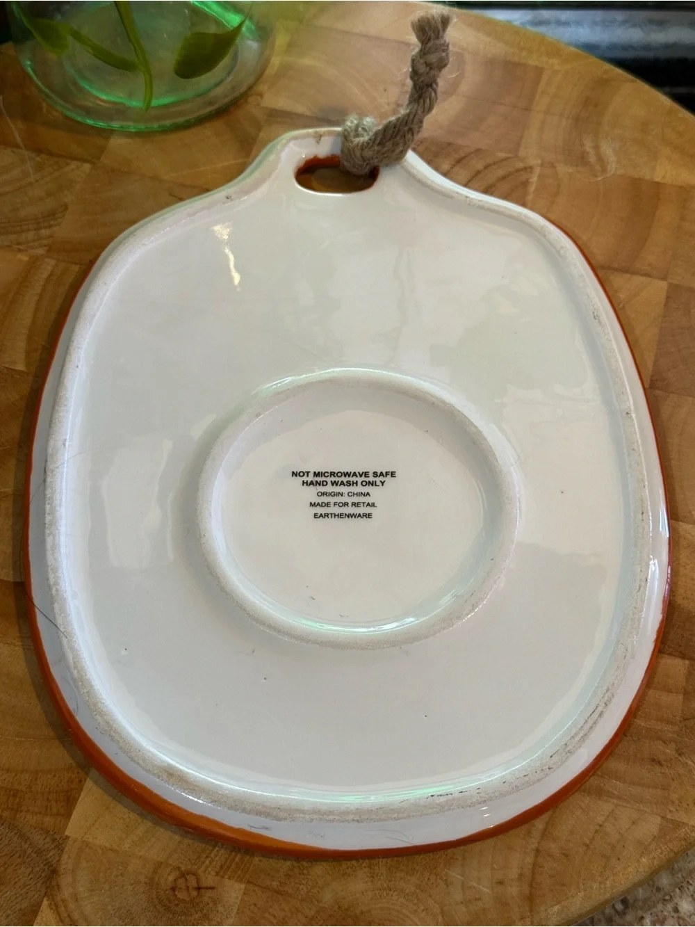 Colorful Citrus Floral Earthenware Serving Board with Rope Handle
